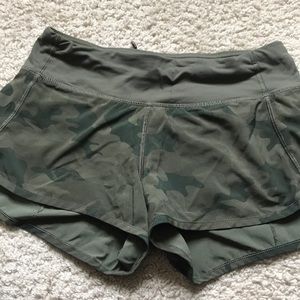 Camo lululemon speed shorts